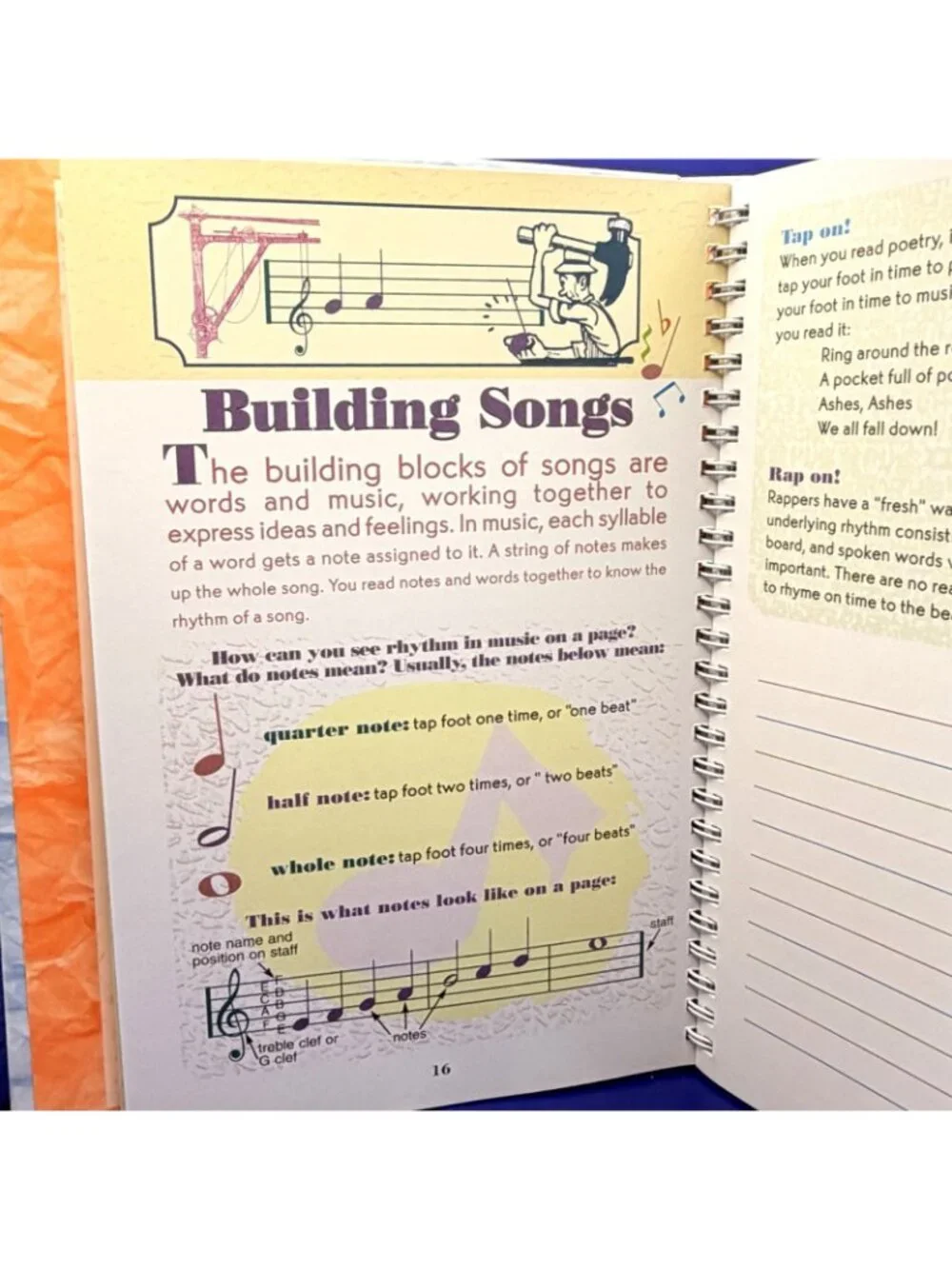 Scholastic Tangerine Press Songwriter Guided Journal 2002 Music Notebook w/Pen